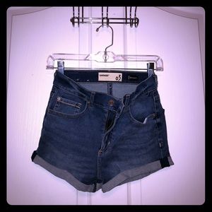 High waisted denim shorts
